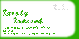 karoly kopcsak business card